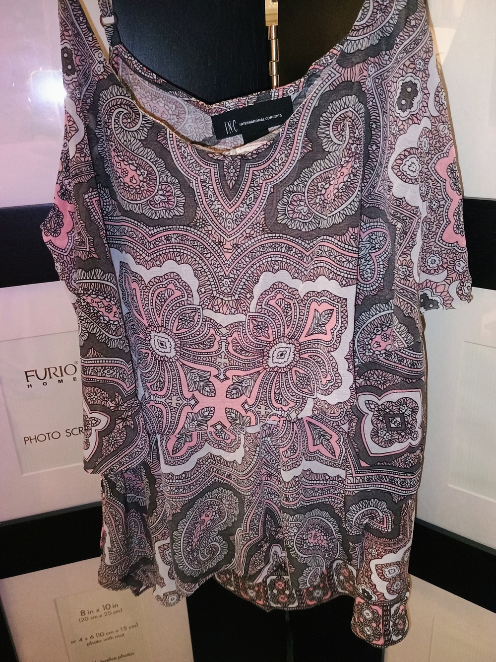 NWOT INC Pink & Gray Spaghetti Strap Camisole